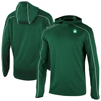 Men's Columbia Kelly Green Boston Celtics Omni-Wick Shotgun Pullover Hoodie