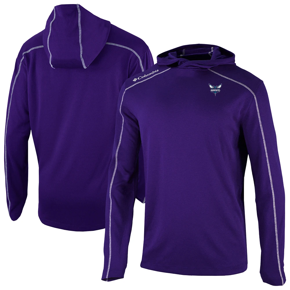 Men's Columbia Purple Charlotte Hornets Omni-Wick Shotgun Pullover Hoodie