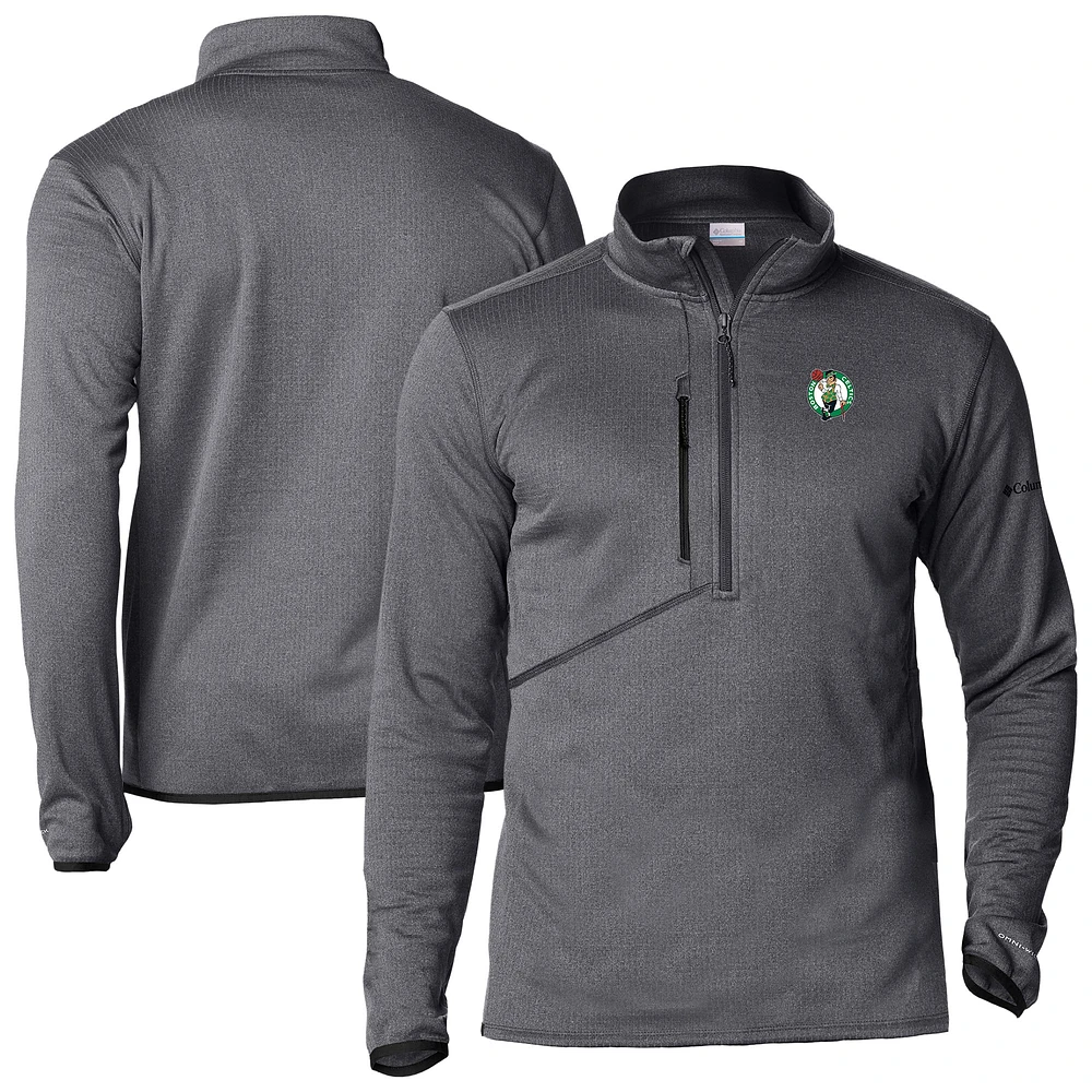 Men's Columbia Gray Boston Celtics Park View Half-Zip Top