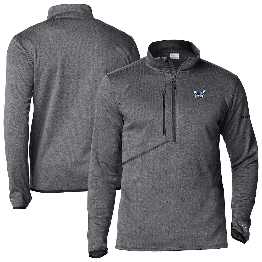 Men's Columbia Gray Charlotte Hornets Park View Half-Zip Top