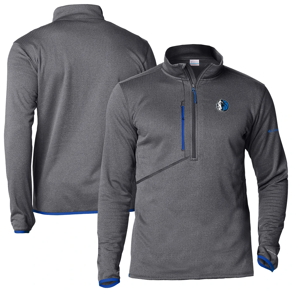 Men's Columbia Gray Dallas Mavericks Park View Half-Zip Top
