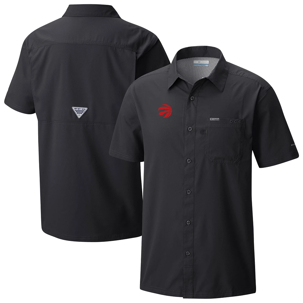 Men's Columbia Black Toronto Raptors Slack Tide Camp Button-Up Shirt