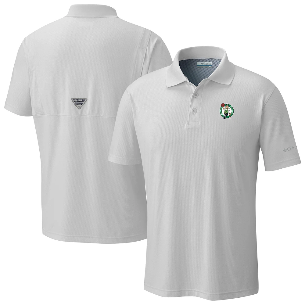 Men's Columbia White Boston Celtics Low Drag Offshore Polo