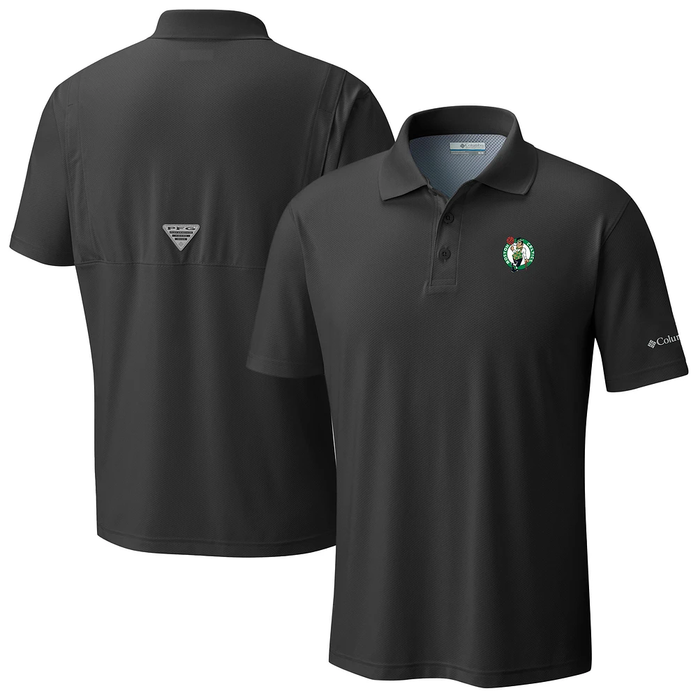 Men's Columbia Black Boston Celtics Low Drag Offshore Polo