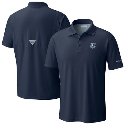 Men's Columbia Navy Dallas Mavericks Low Drag Offshore Polo