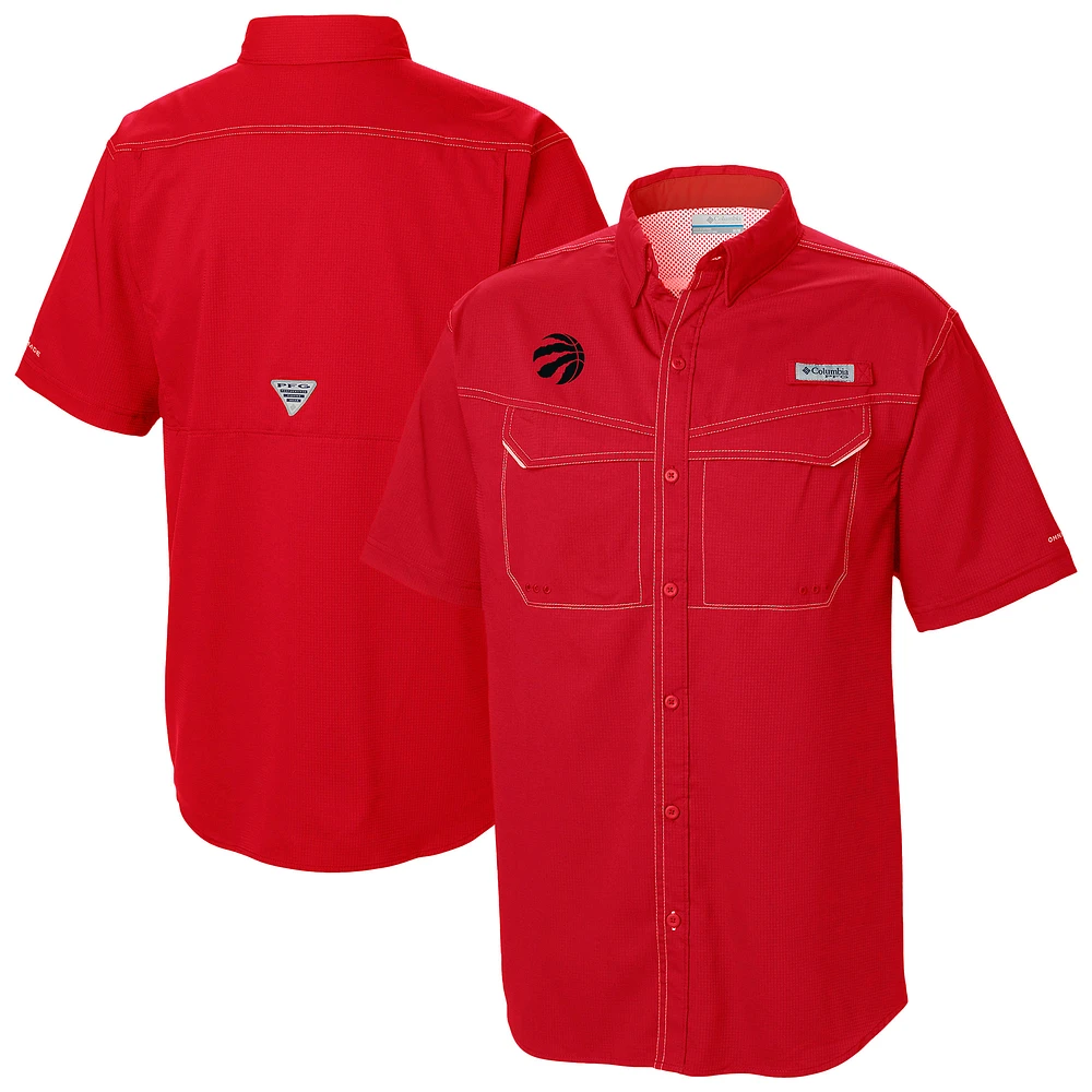 Men's Columbia Red Toronto Raptors Omni-Wick Low Drag Offshore Button-Up Shirt