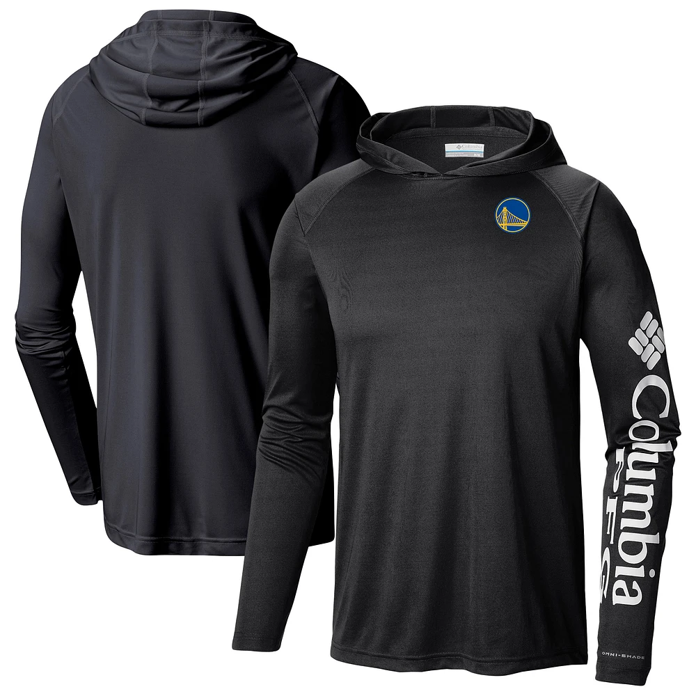 Men's Columbia Black Golden State Warriors Terminal Tackle Long Sleeve Hoodie T-Shirt