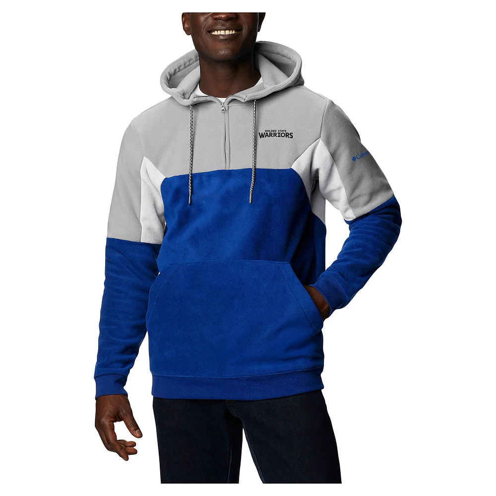 Men's Columbia Royal Golden State Warriors Lodge Quarter-Zip Hoodie