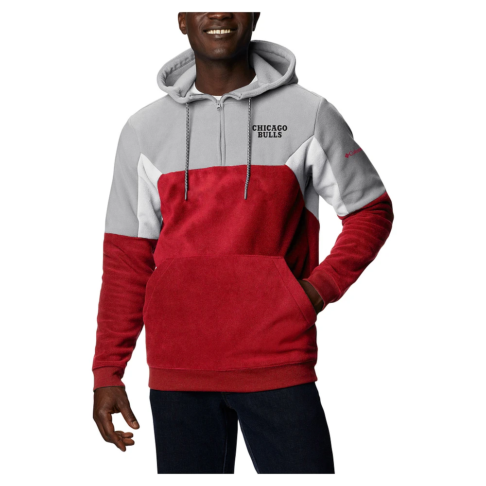Men's Columbia Red Chicago Bulls Lodge Quarter-Zip Hoodie