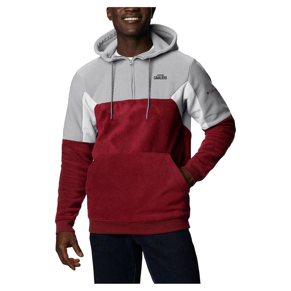 Men's Columbia Wine Cleveland Cavaliers Lodge Quarter-Zip Hoodie