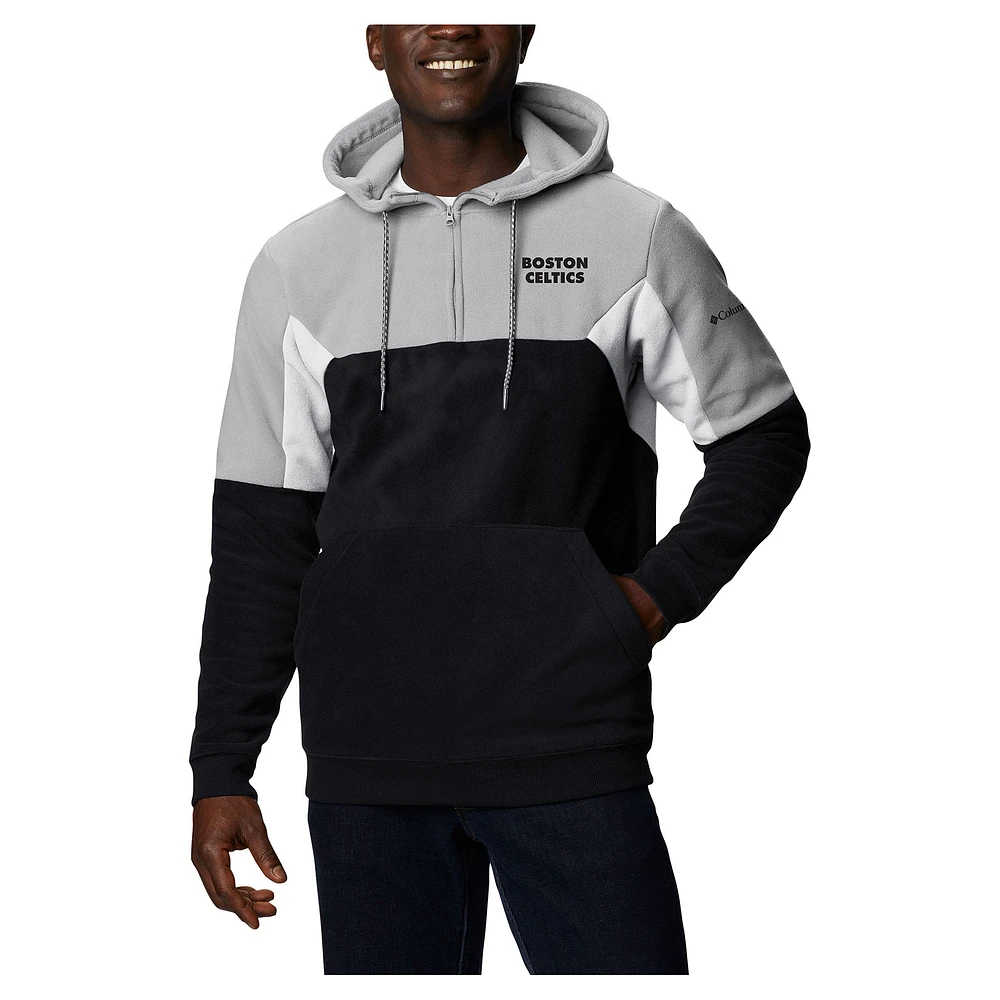 Men's Columbia Black Boston Celtics Lodge Quarter-Zip Hoodie