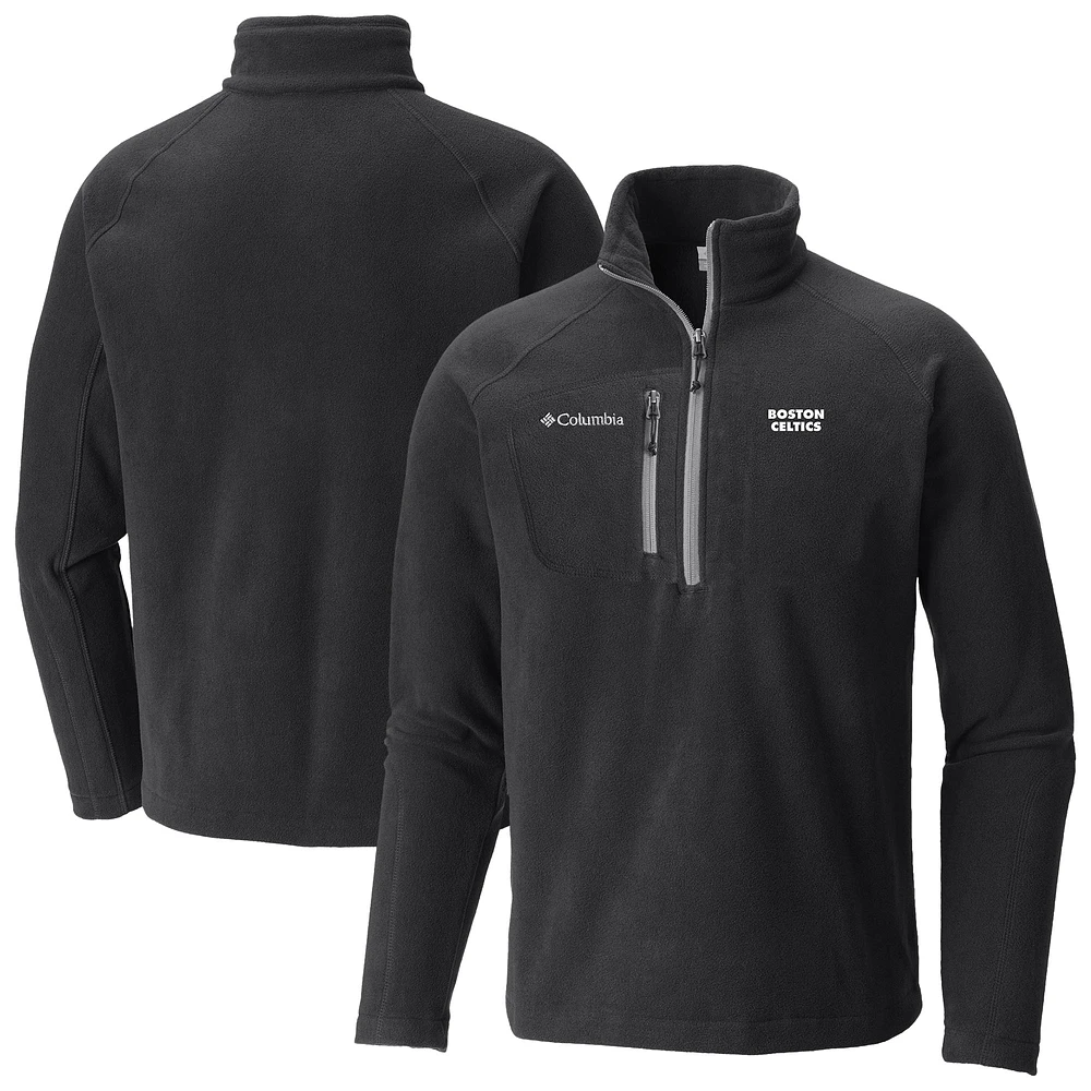 Men's Columbia Black Boston Celtics Fast Trek III Half-Zip Fleece Pullover