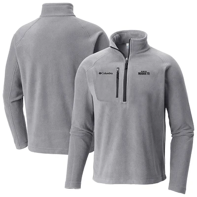 Men's Columbia Gray Denver Nuggets Fast Trek III Half-Zip Fleece Pullover