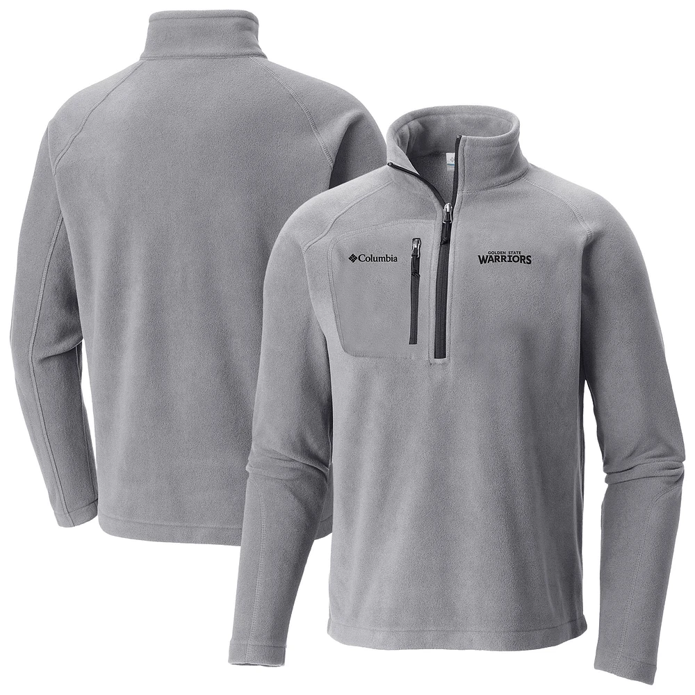 Men's Columbia Gray Golden State Warriors Fast Trek III Half-Zip Fleece Pullover