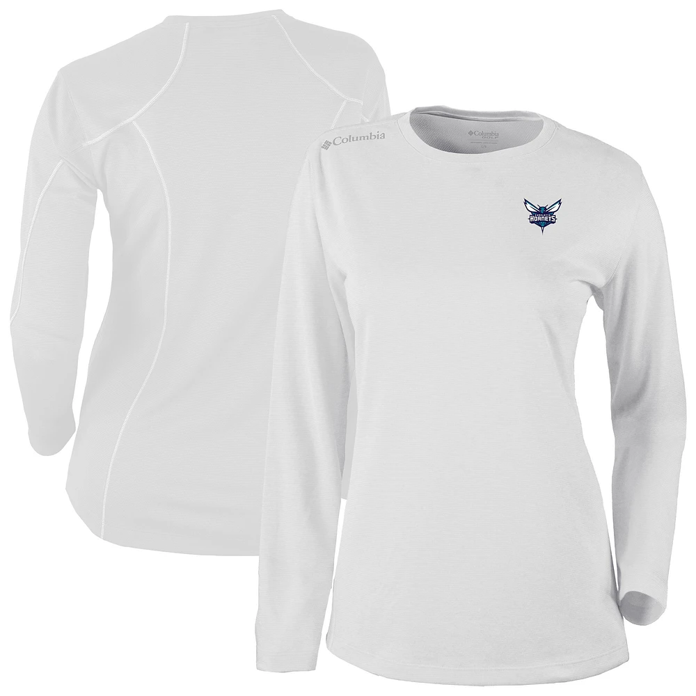 Women's Columbia White Charlotte Hornets Omni-Wick Shotgun Pullover Top