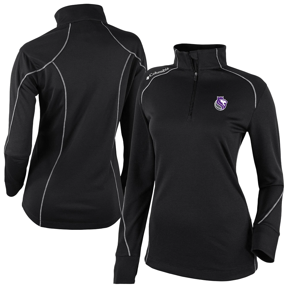 Women's Columbia Black Sacramento Kings Omni-Wick Shotgun 2.0 Quarter-Zip Pullover Top