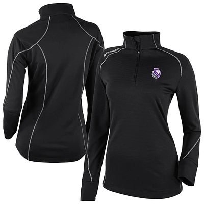 Women's Columbia Black Sacramento Kings Omni-Wick Shotgun 2.0 Quarter-Zip Pullover Top