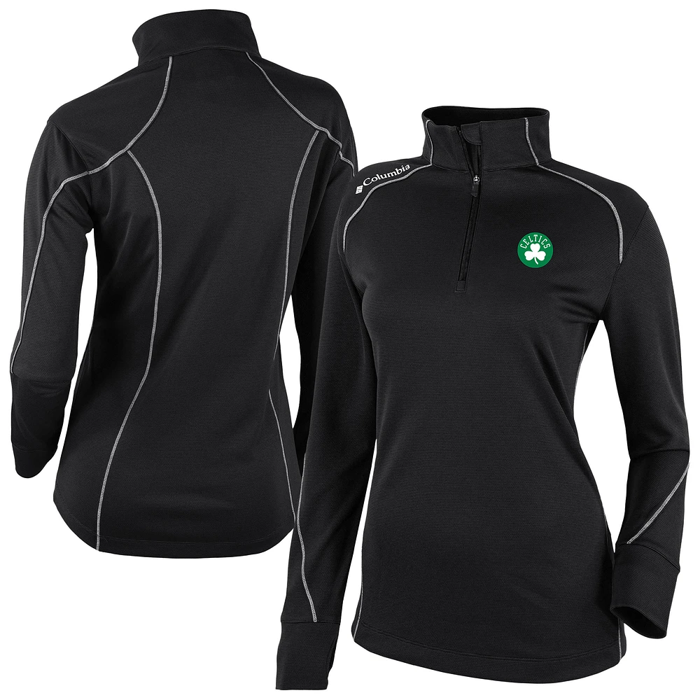 Women's Columbia Black Boston Celtics Omni-Wick Shotgun 2.0 Quarter-Zip Pullover Top