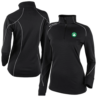 Women's Columbia Black Boston Celtics Omni-Wick Shotgun 2.0 Quarter-Zip Pullover Top