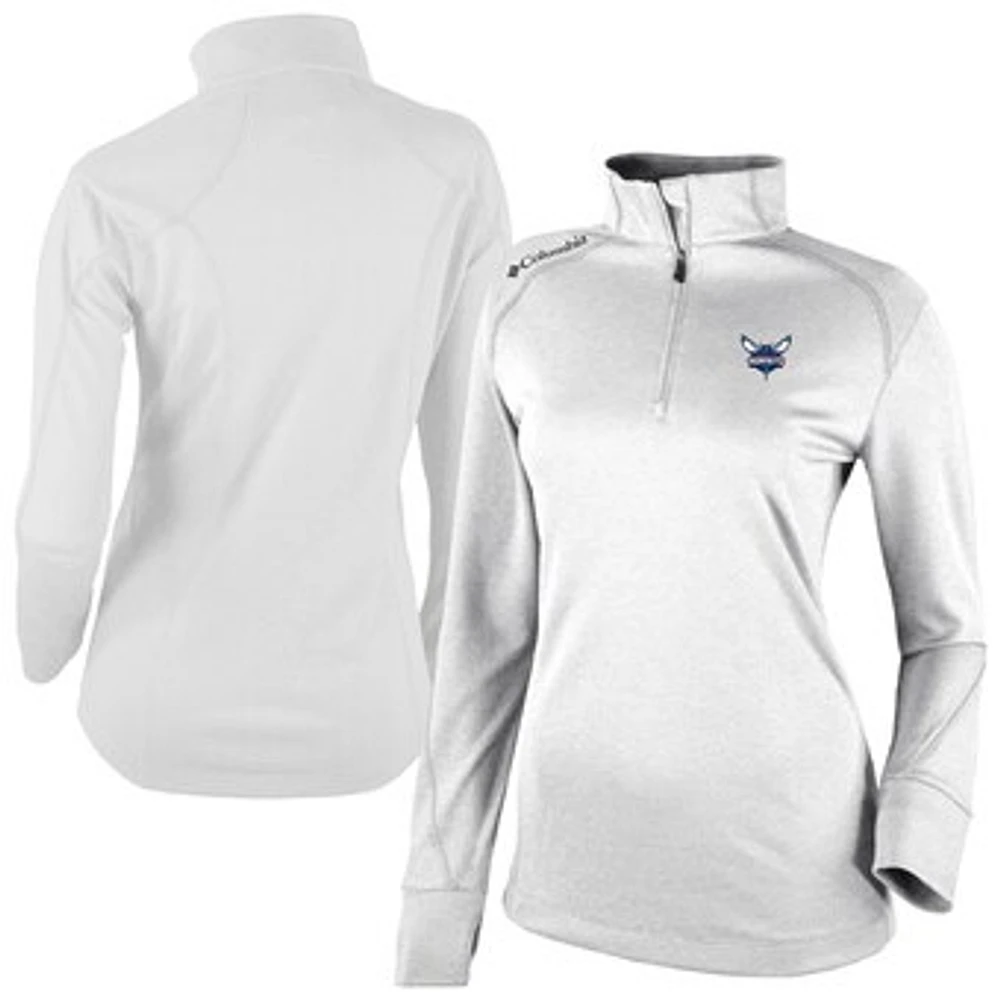 Women's Columbia White Charlotte Hornets Omni-Wick Shotgun 2.0 Quarter-Zip Pullover Top