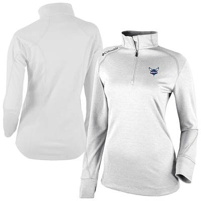 Women's Columbia White Charlotte Hornets Omni-Wick Shotgun 2.0 Quarter-Zip Pullover Top