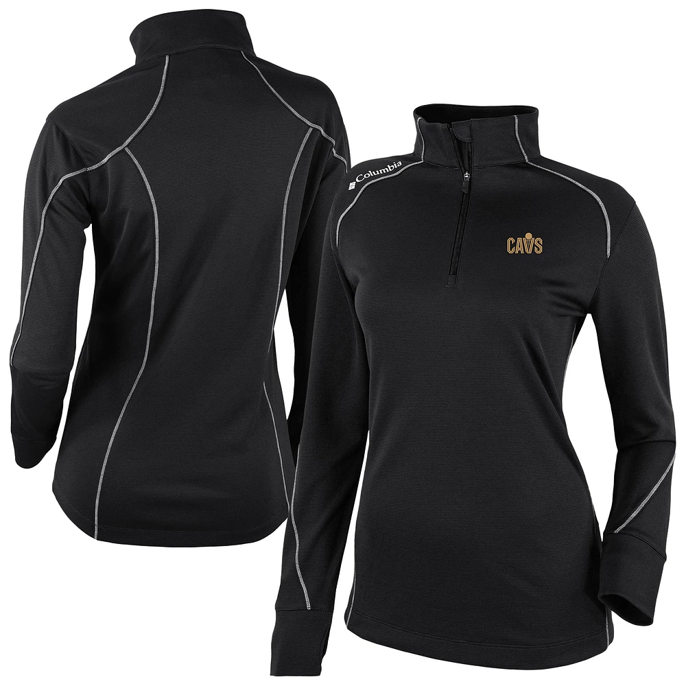 Women's Columbia Black Cleveland Cavaliers Omni-Wick Shotgun 2.0 Quarter-Zip Pullover Top