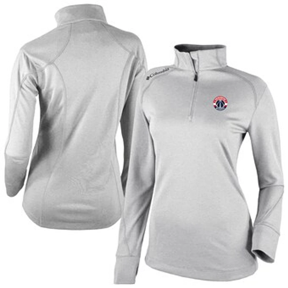 Women's Columbia Heather Gray Washington Wizards Omni-Wick Shotgun 2.0 Quarter-Zip Pullover Top