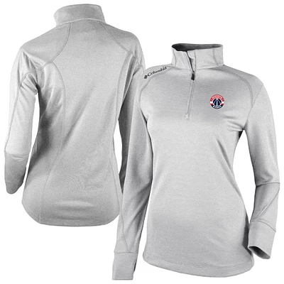 Women's Columbia Heather Gray Washington Wizards Omni-Wick Shotgun 2.0 Quarter-Zip Pullover Top
