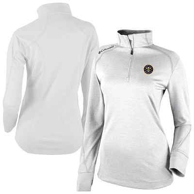 Women's Columbia White Denver Nuggets Omni-Wick Shotgun 2.0 Quarter-Zip Pullover Top