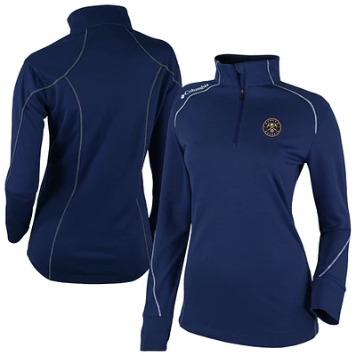 Women's Columbia Navy Denver Nuggets Omni-Wick Shotgun 2.0 Quarter-Zip Pullover Top