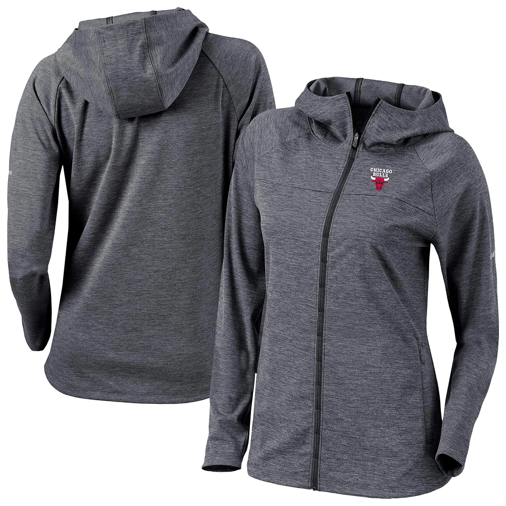 Women's Columbia Black Chicago Bulls Omni-Wick Half Shot Full-Zip Hooded Jacket