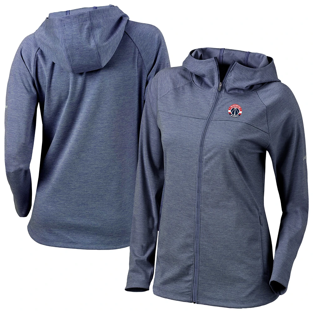 Women's Columbia Navy Washington Wizards Omni-Wick Half Shot Full-Zip Hooded Jacket