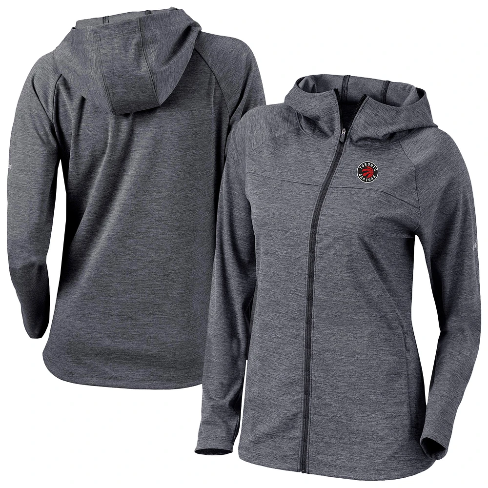 Women's Columbia Black Toronto Raptors Omni-Wick Half Shot Full-Zip Hooded Jacket