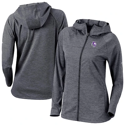 Women's Columbia Black Sacramento Kings Omni-Wick Half Shot Full-Zip Hooded Jacket