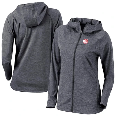 Women's Columbia Black Atlanta Hawks Omni-Wick Half Shot Full-Zip Hooded Jacket
