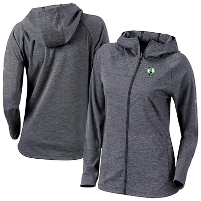 Women's Columbia Black Boston Celtics Omni-Wick Half Shot Full-Zip Hooded Jacket
