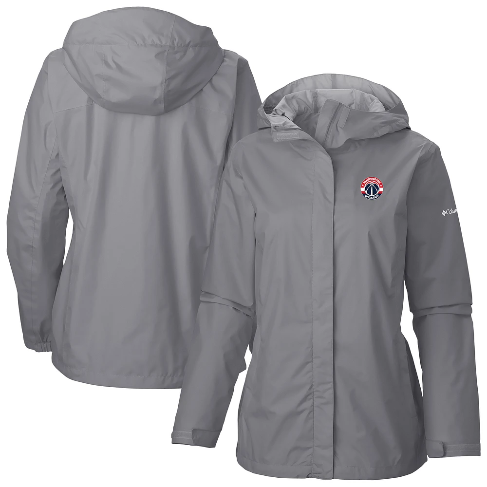 Women's Columbia Gray Washington Wizards Arcadia Omni-Tech™ Full-Zip Hoodie Jacket
