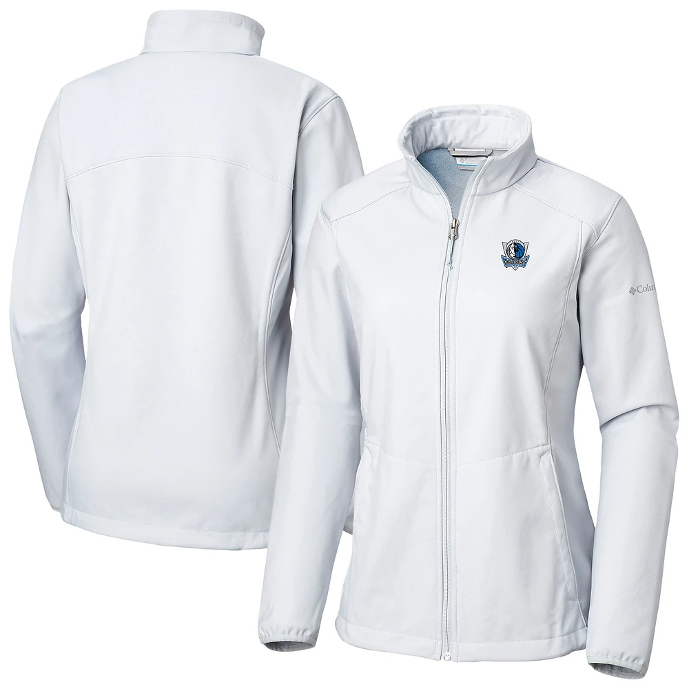 Women's Columbia White Dallas Mavericks Kruser Ridge II Softshell Full-Zip Jacket