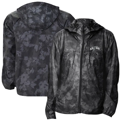Women's Columbia Black San Antonio Spurs Flash Challenger II Omni-Shade Full-Zip Windbreaker Jacket