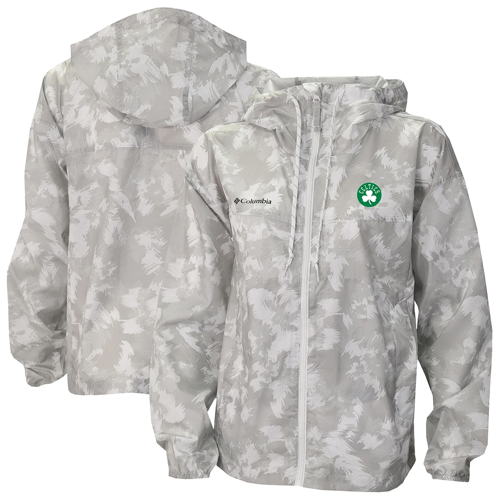 Women's Columbia Gray Boston Celtics Flash Challenger II Omni-Shade Full-Zip Windbreaker Jacket