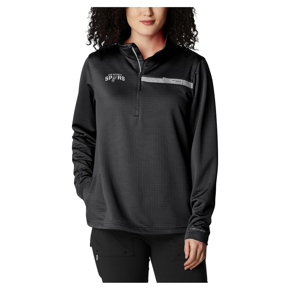 Women's Columbia Black San Antonio Spurs Skiff Guide Fleece Pullover Top