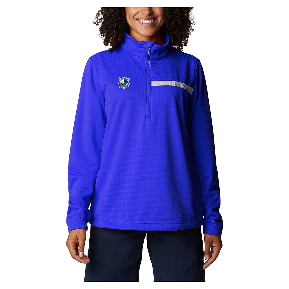 Women's Columbia Blue Dallas Mavericks Skiff Guide Fleece Pullover Top