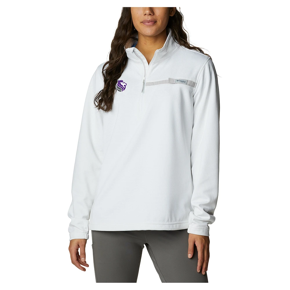 Women's Columbia White Sacramento Kings Skiff Guide Fleece Pullover Top