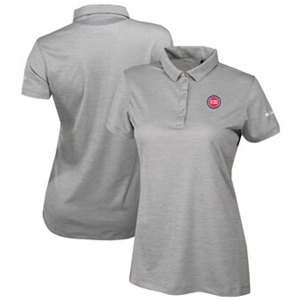 Women's Columbia Gray Detroit Pistons Omni-Wick Set II Polo
