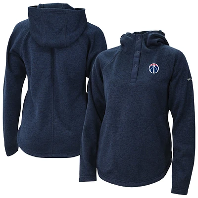 Women's Columbia Navy Washington Wizards Sweater Weather Quarter-Snap Hoodie