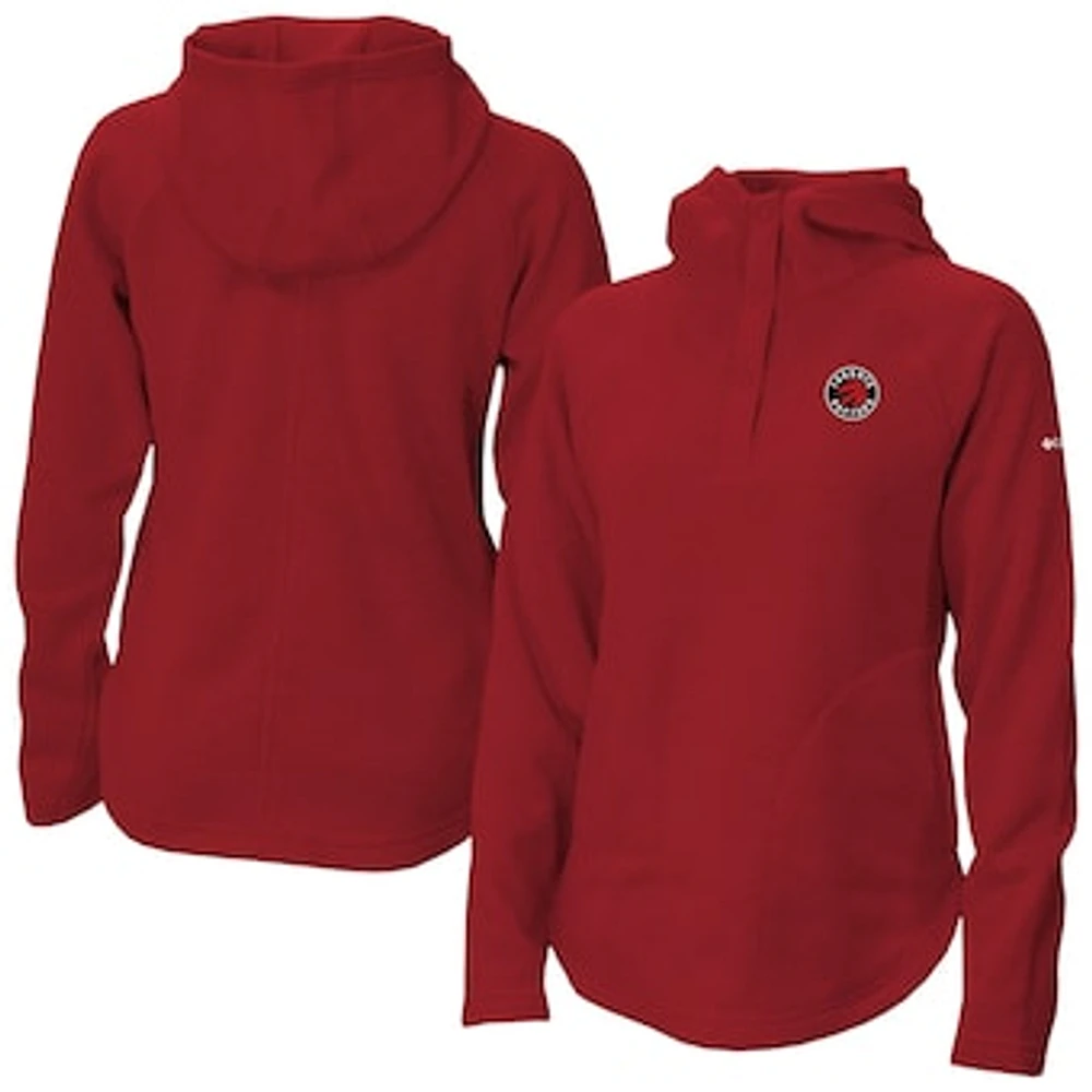 Women's Columbia Red Toronto Raptors Sweater Weather Quarter-Snap Hoodie