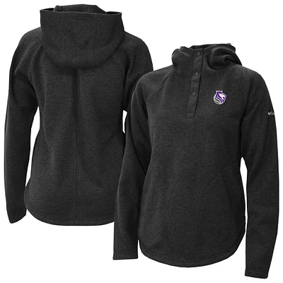Women's Columbia Black Sacramento Kings Sweater Weather Quarter-Snap Hoodie