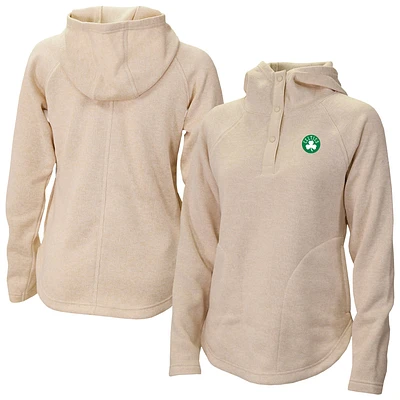 Women's Columbia Natural Boston Celtics Sweater Weather Quarter-Snap Hoodie
