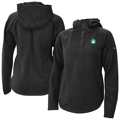 Women's Columbia Black Boston Celtics Sweater Weather Quarter-Snap Hoodie
