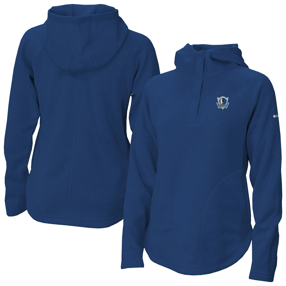 Women's Columbia Blue Dallas Mavericks Sweater Weather Quarter-Snap Hoodie